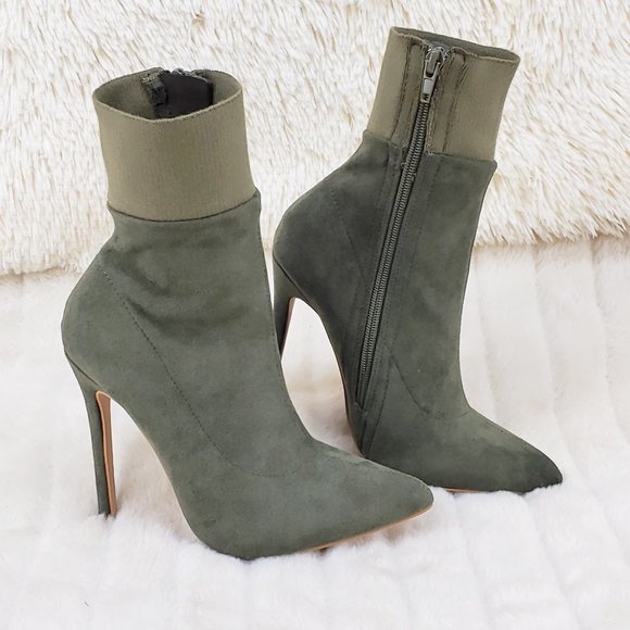 Heel Pointy Toe Ankle Boots 